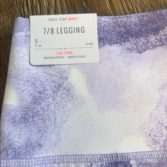 Aerie Purple and White Artistic Leggings - Picture 2 of 6